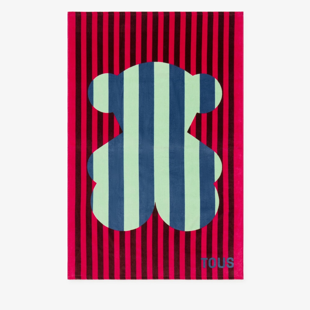 Toalha de algod&atilde;o azul TOUS Stripes Motifs