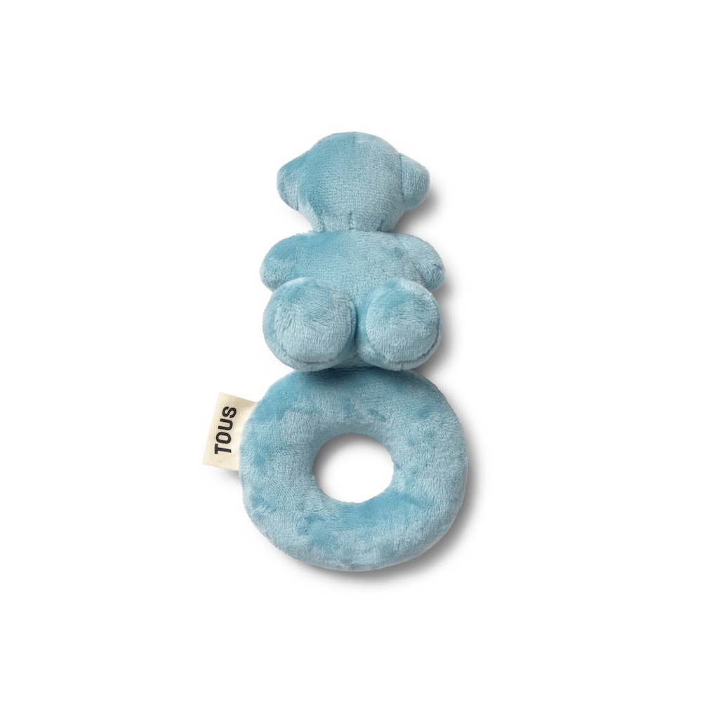Light blue TBear baby rattle