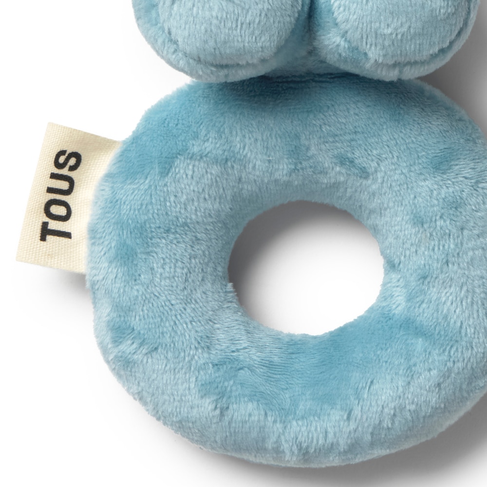 Light blue TBear baby rattle