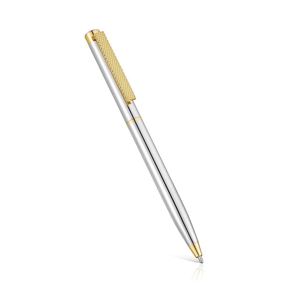 Bol&iacute;grafo cromado dorado TOUS Grain