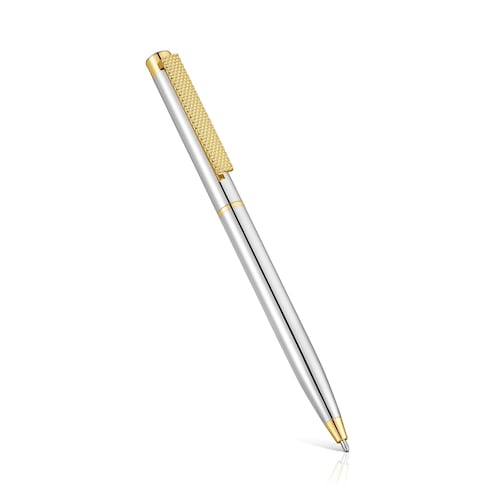 Bol&iacute;grafo cromado dorado TOUS Grain