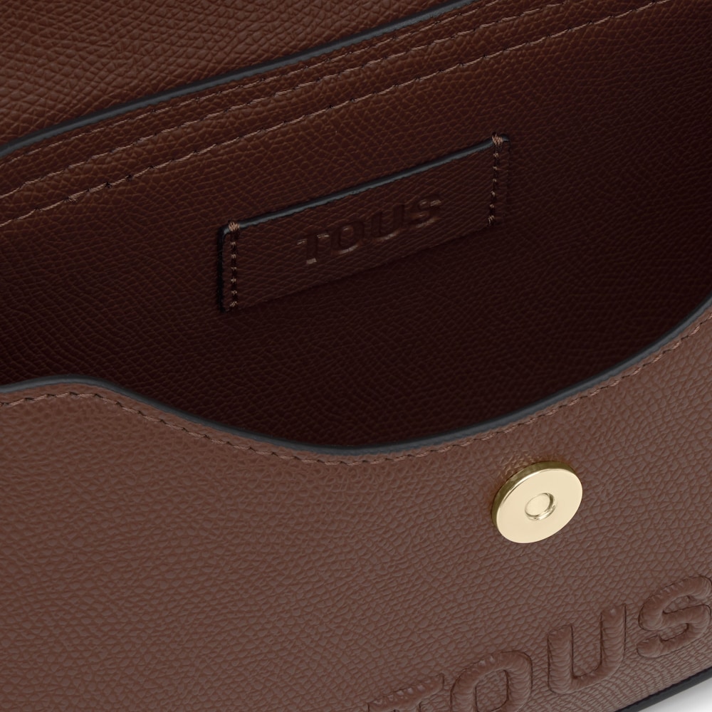 Mini bolso marr&oacute;n solapa TOUS back to basics