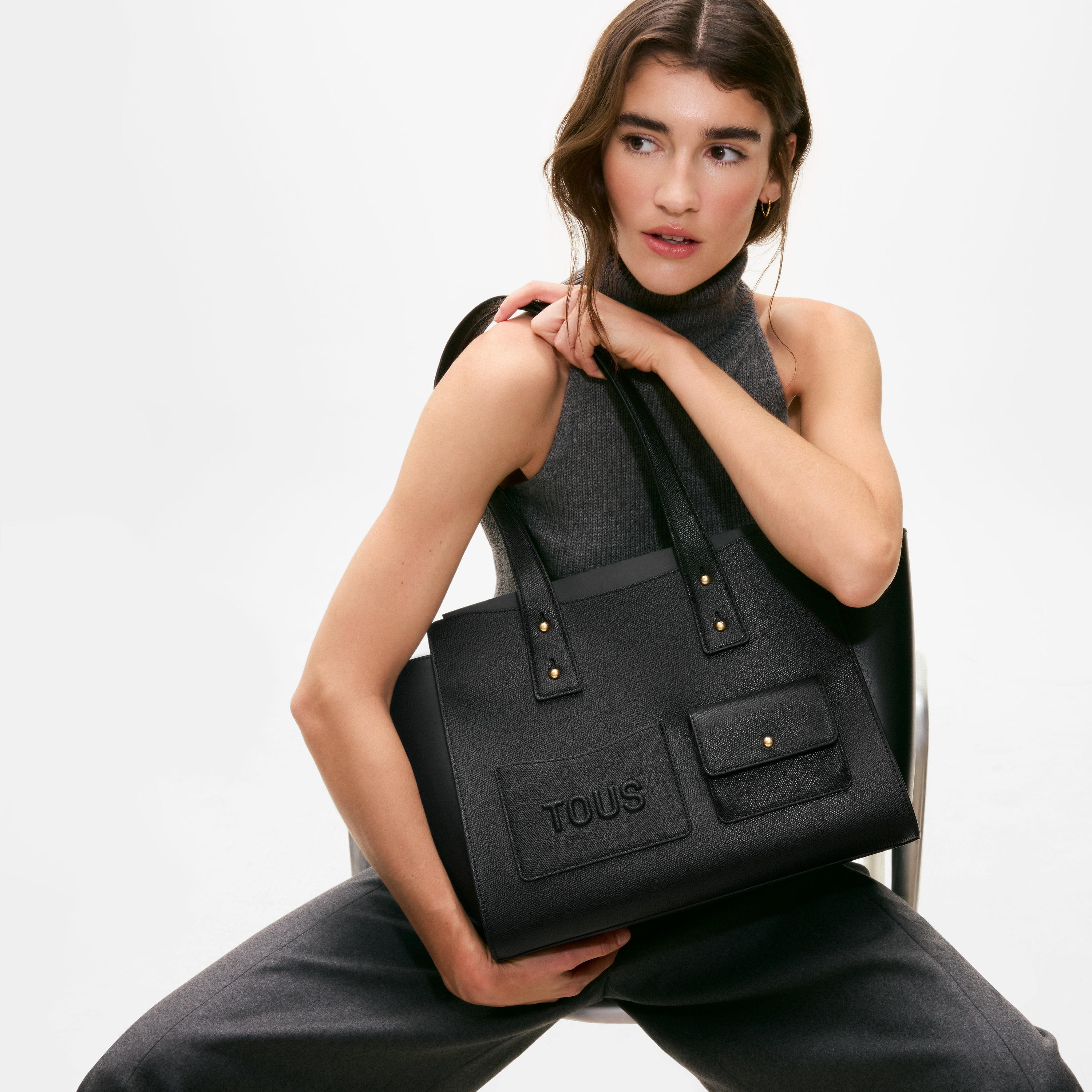 Large black Shopping bag TOUS Back to Basics