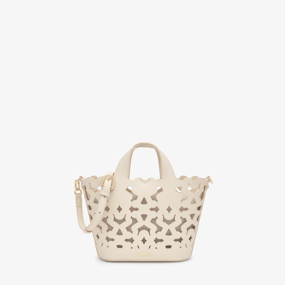 Capazo peque&ntilde;o beige TOUS Bear Shock