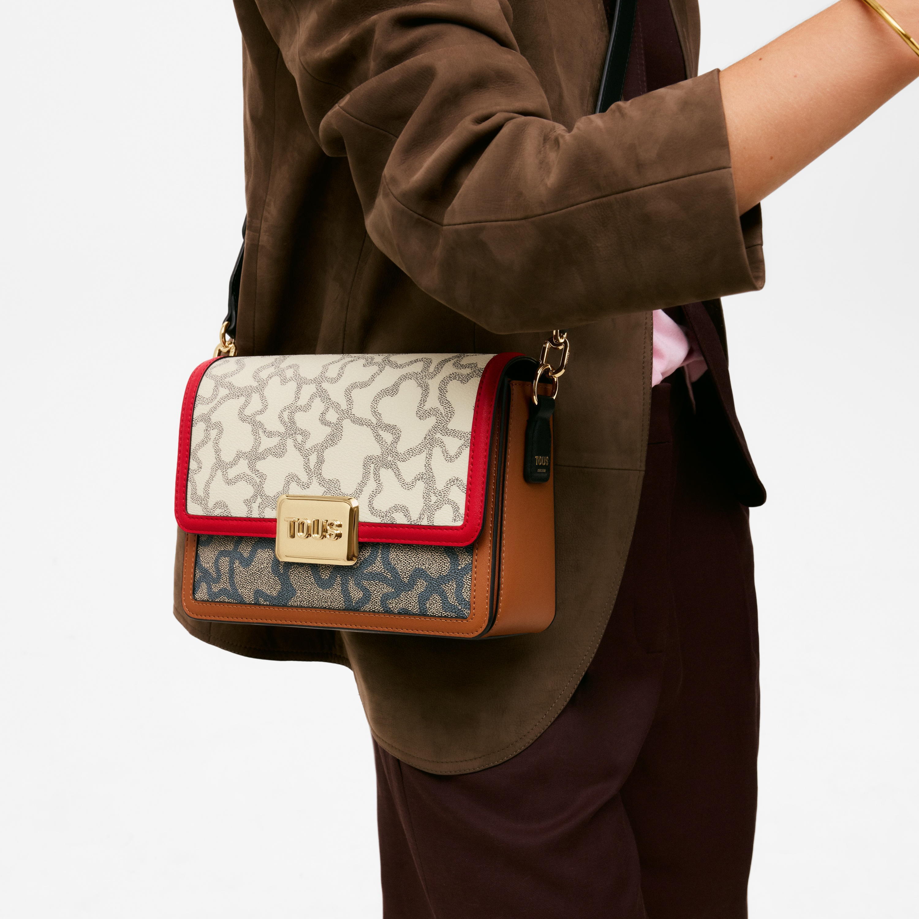 beige and black Crossbody bag TOUS Kaos Icon