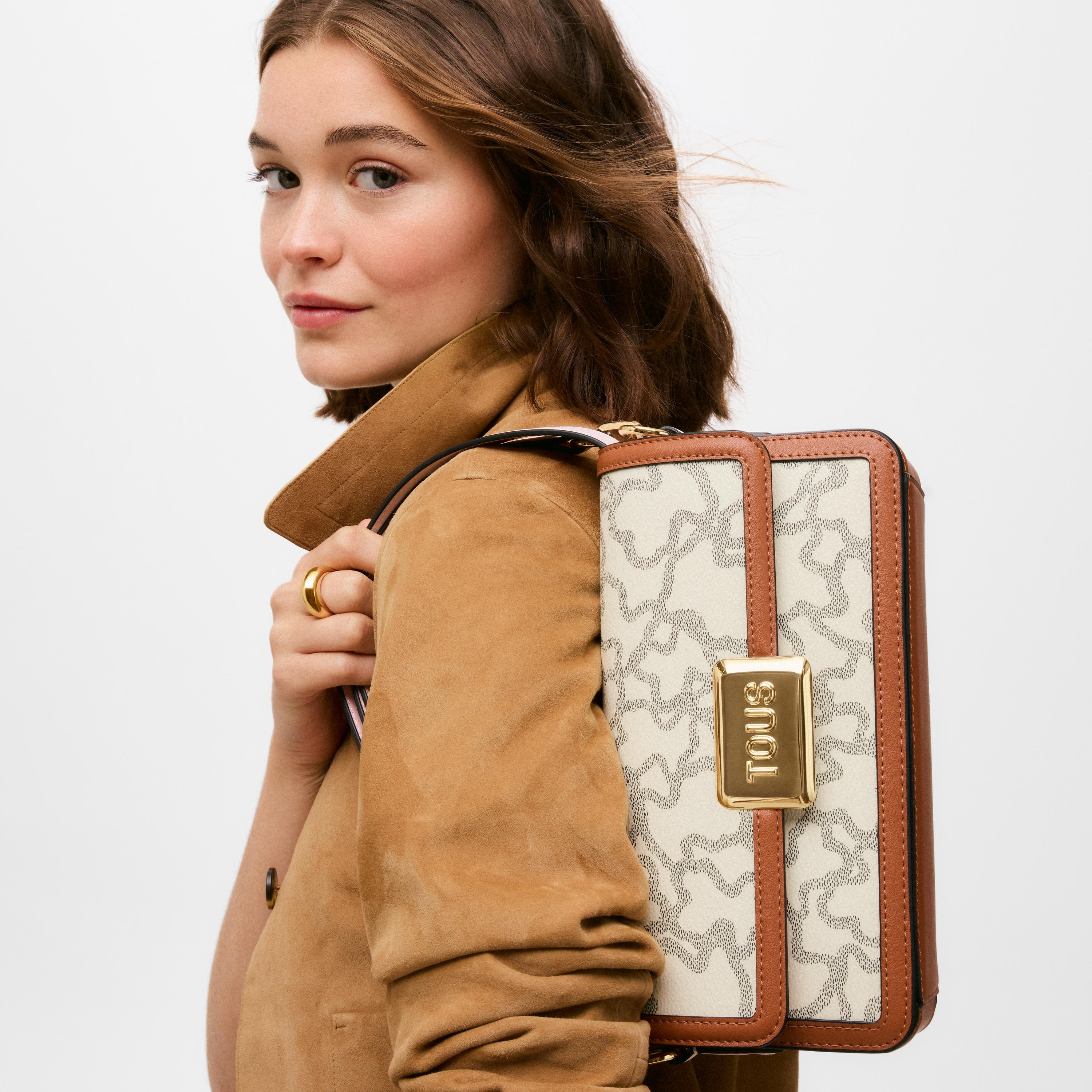 Small beige Crossbody bag TOUS Kaos Icon