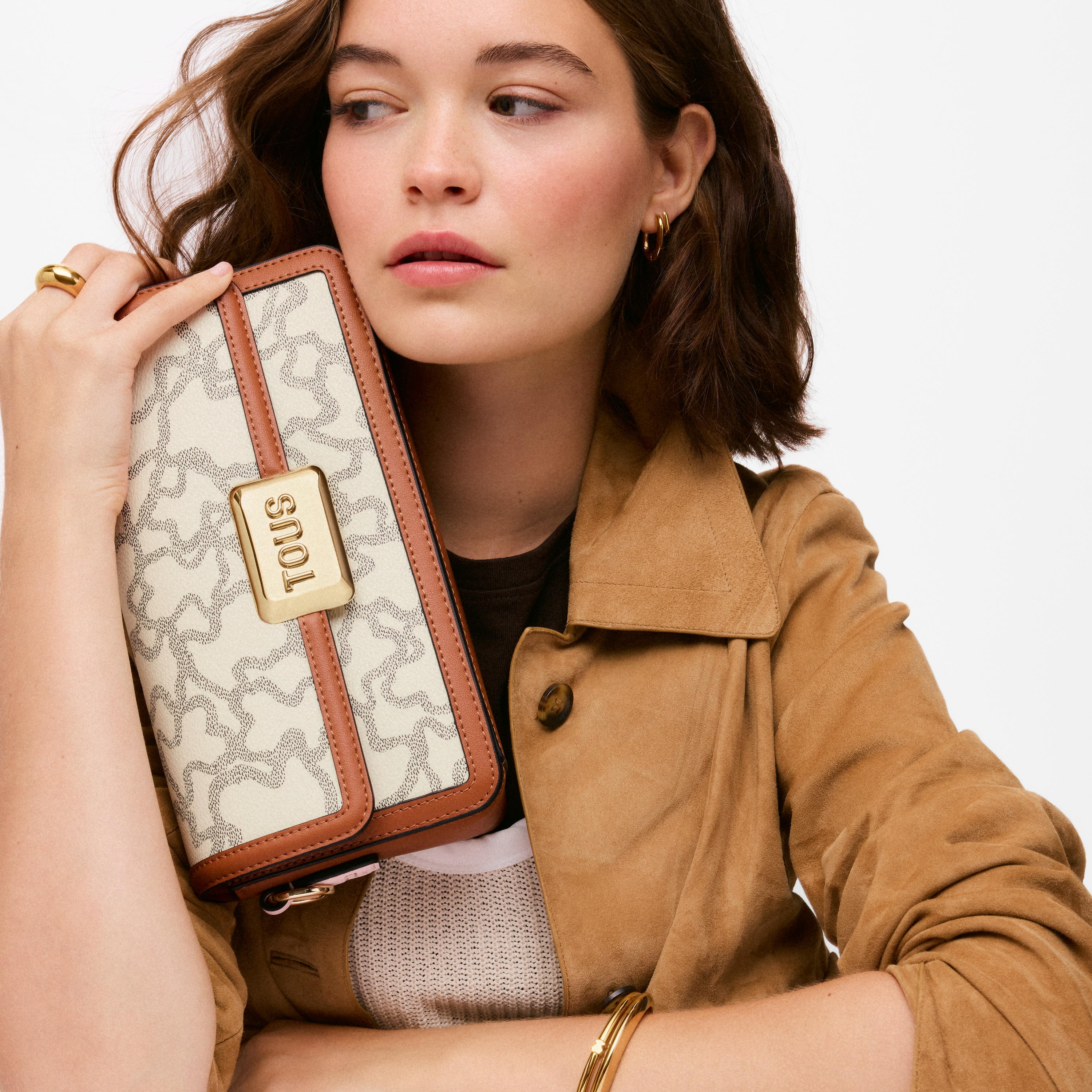 Small beige Crossbody bag TOUS Kaos Icon
