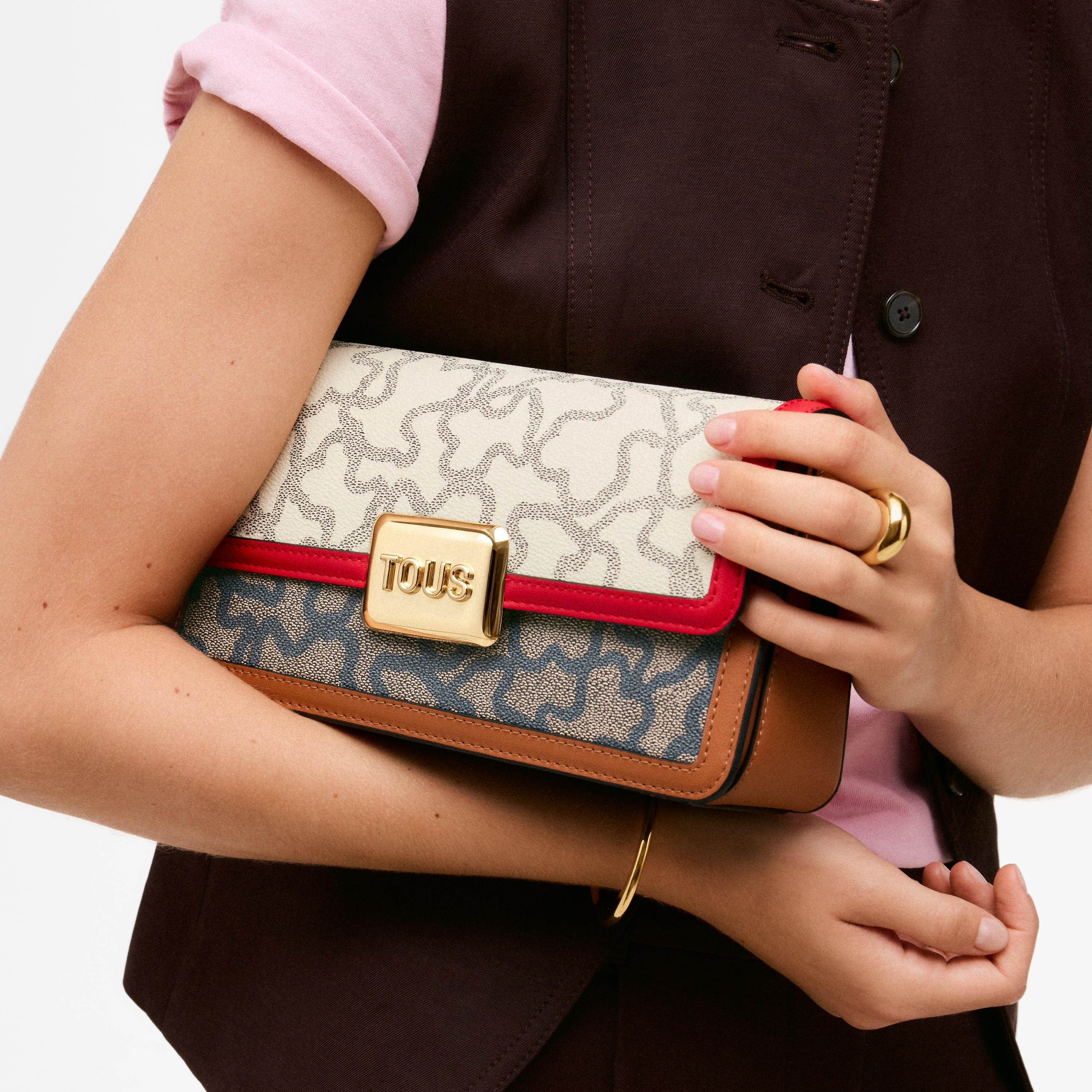 Small beige and black Crossbody bag TOUS Kaos Icon
