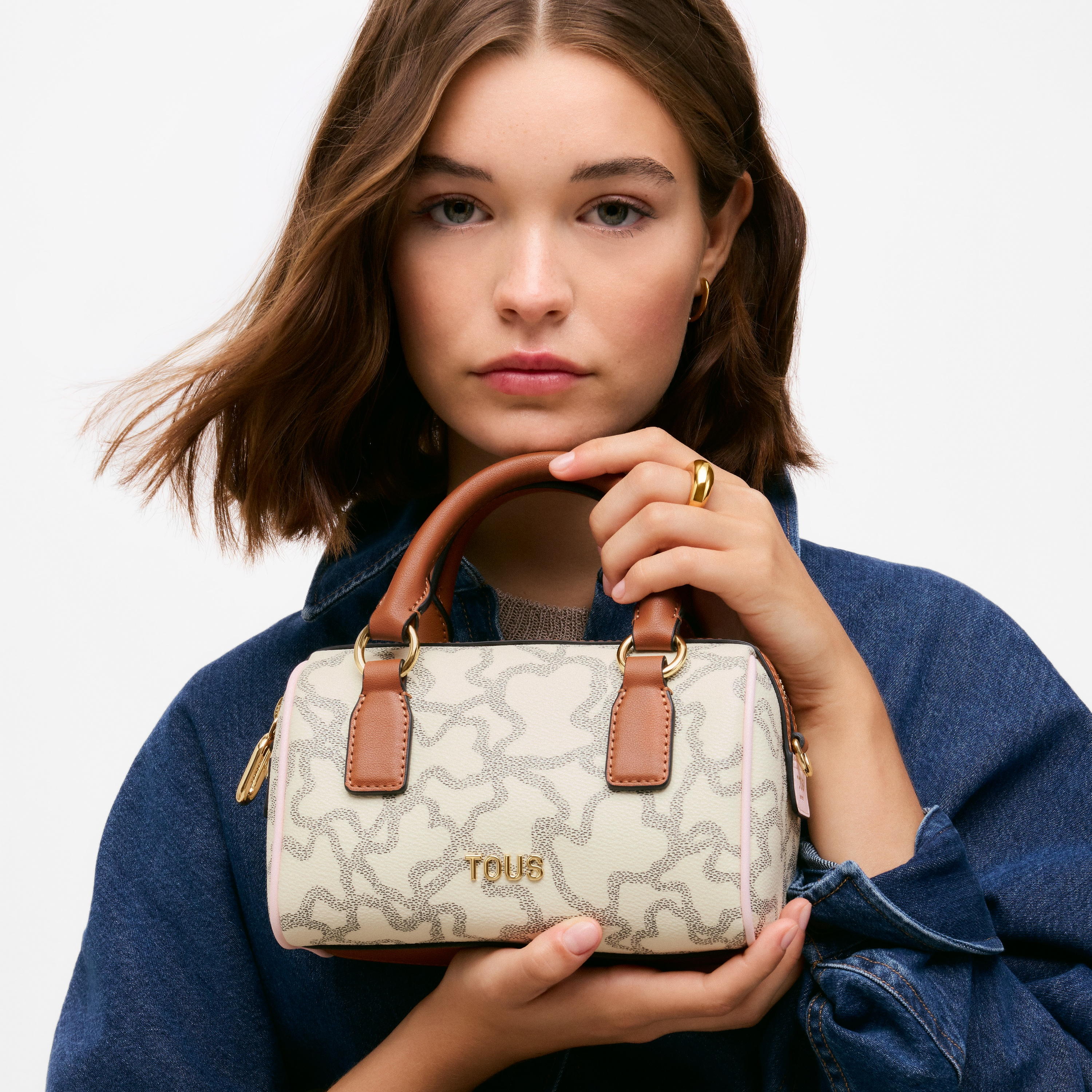 Small beige Bowling bag TOUS Kaos Icon