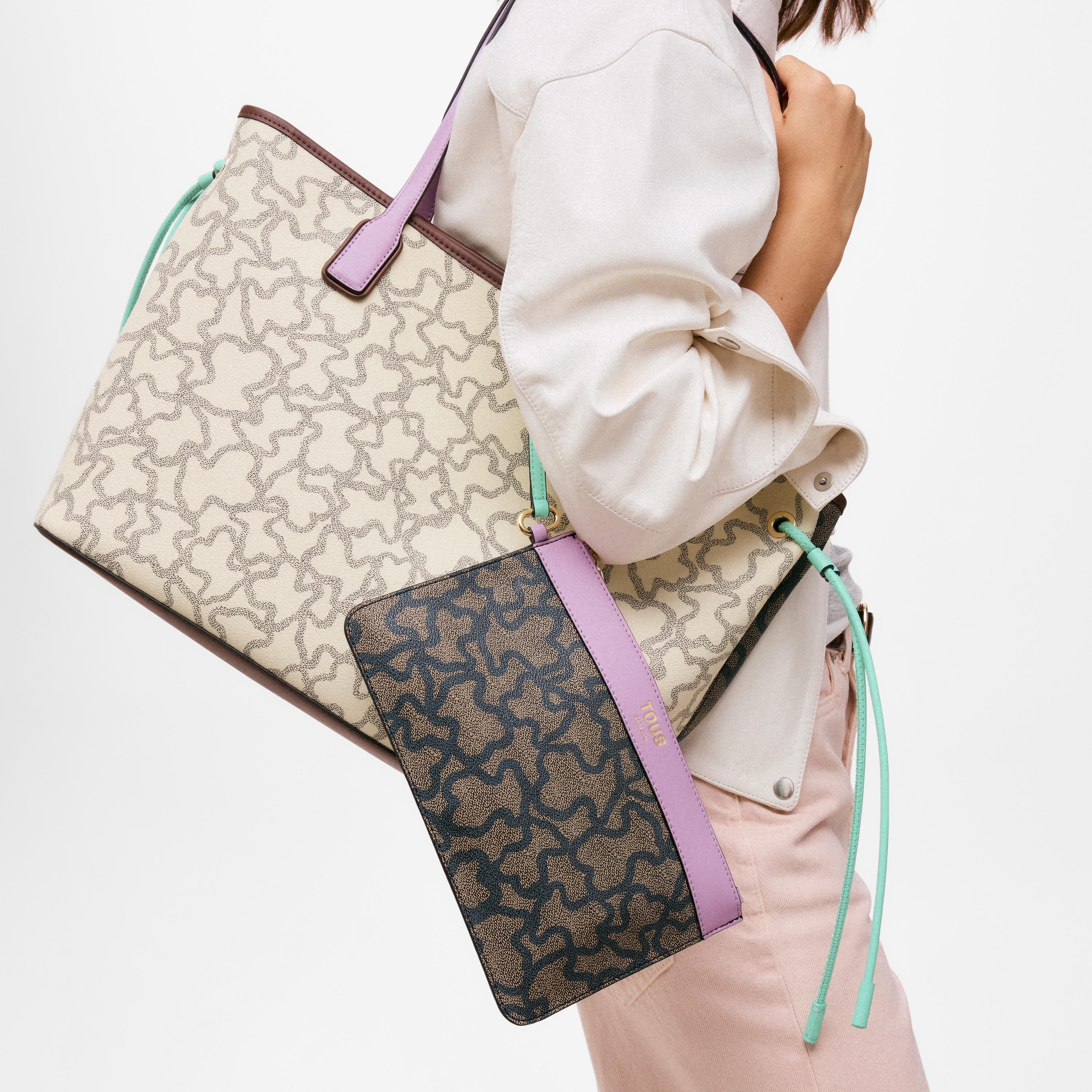 Large beige Tote bag TOUS Kaos Icon