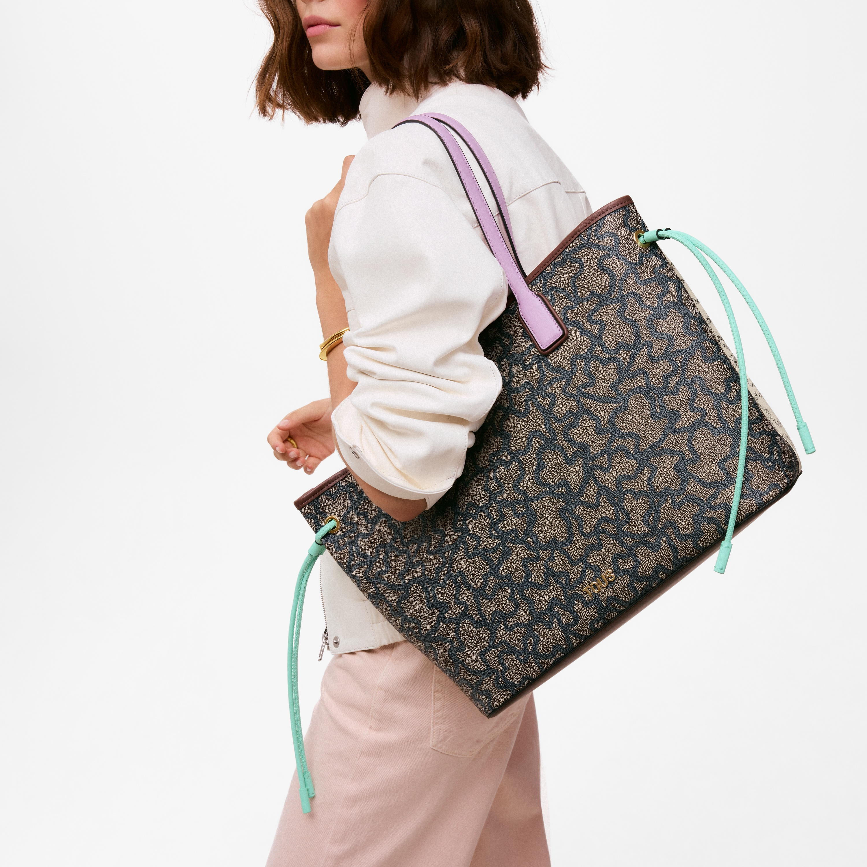 Large beige Tote bag TOUS Kaos Icon