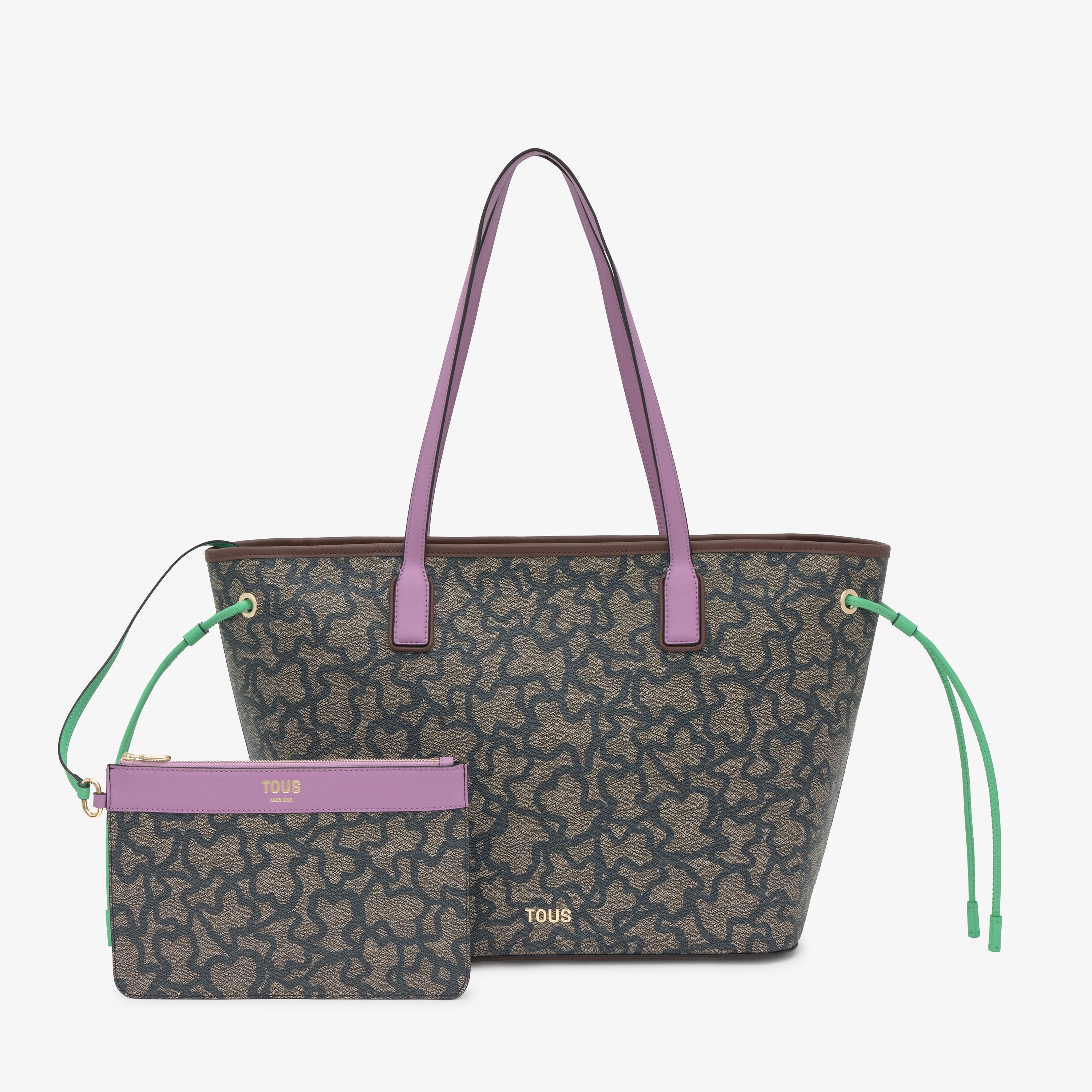 Large black and mauve Tote bag TOUS Kaos Icon