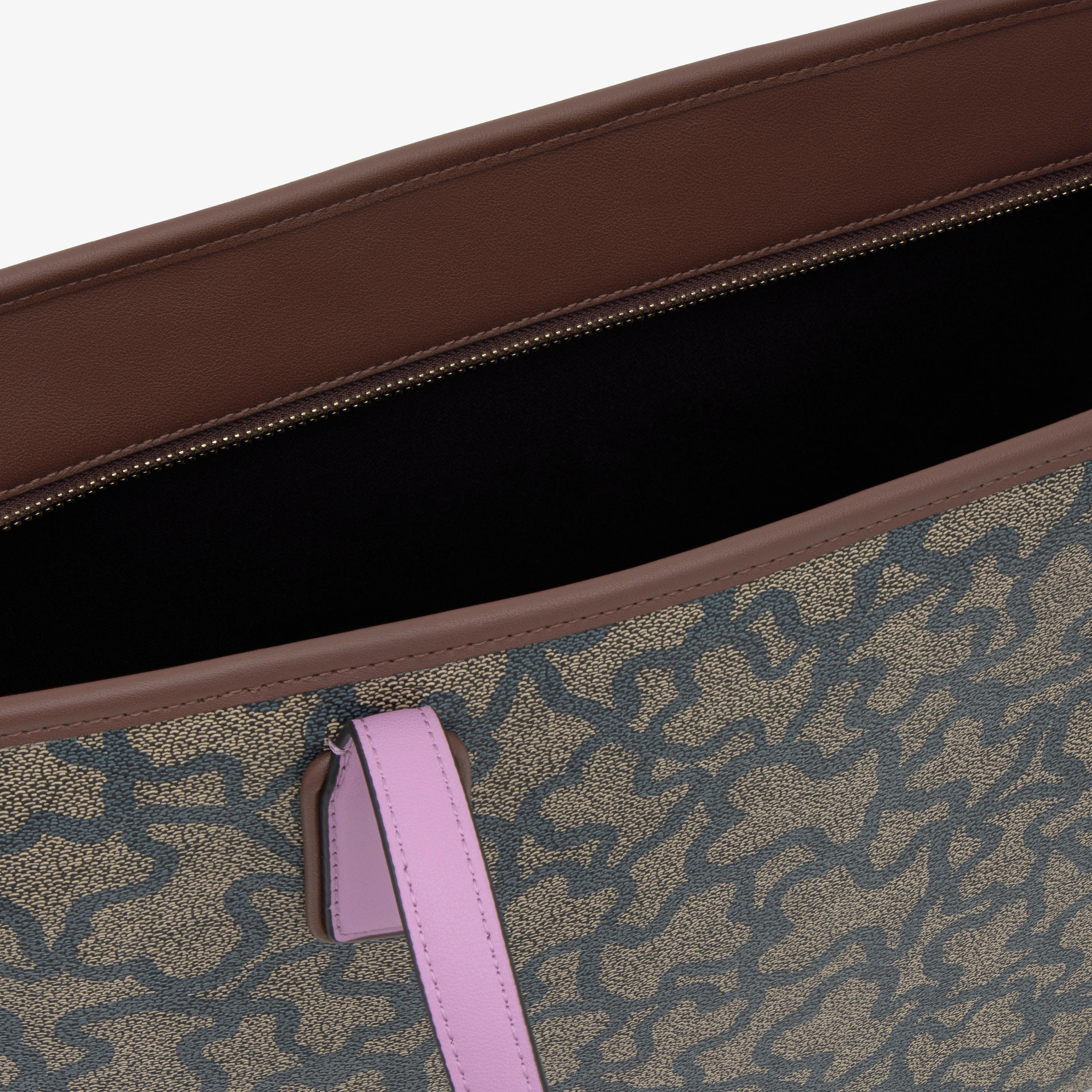 Large black and mauve Tote bag TOUS Kaos Icon