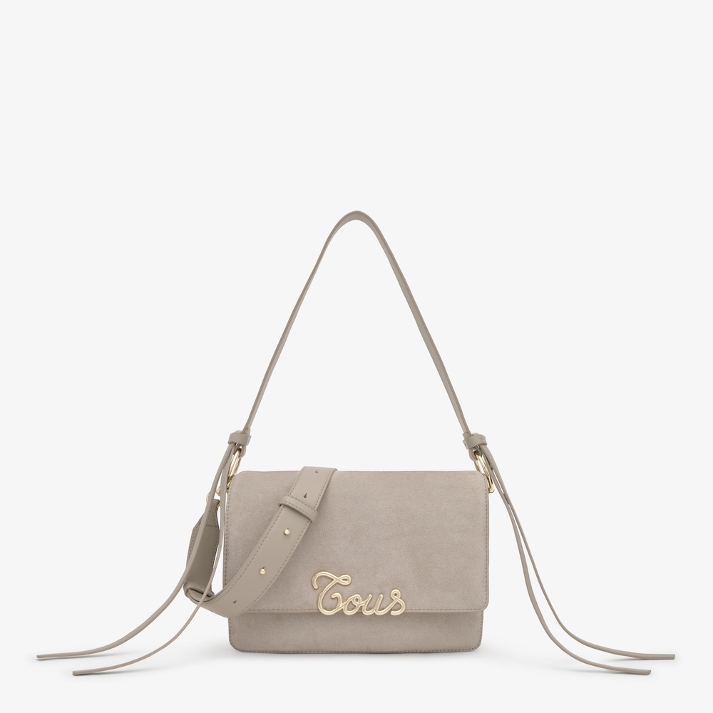 Bandolera de piel gris Audree Monogram Soft