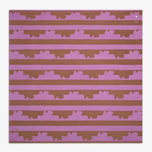وشاح حريري باللون الموف من تشكيلة TOUS Bear Stripes Big