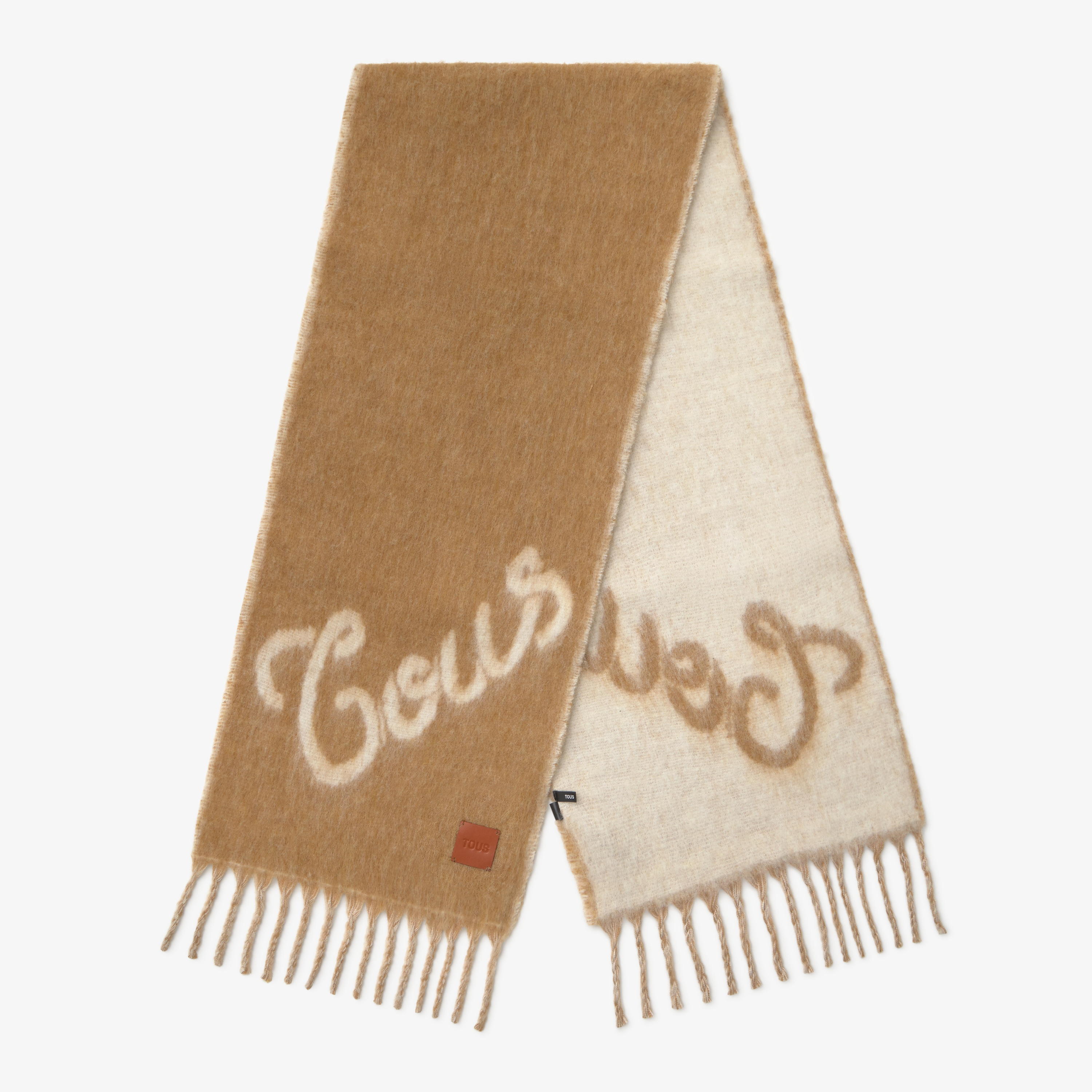 Mocha-colored knitted Scarf TOUS Monogram