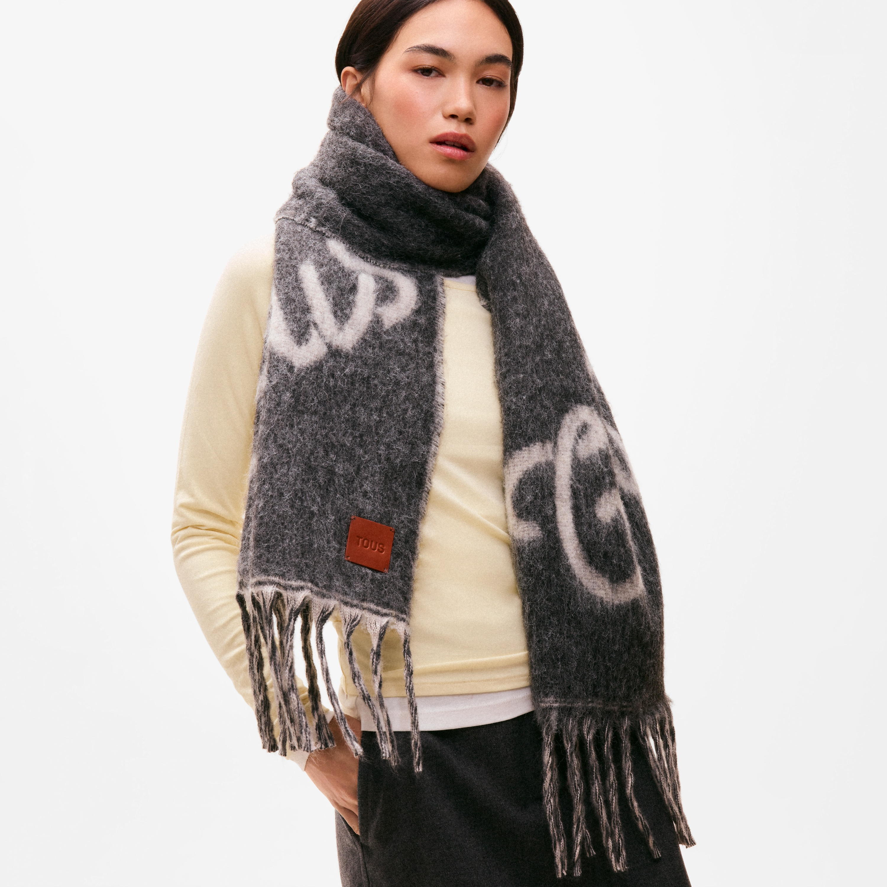 Black knitted Scarf TOUS Monogram