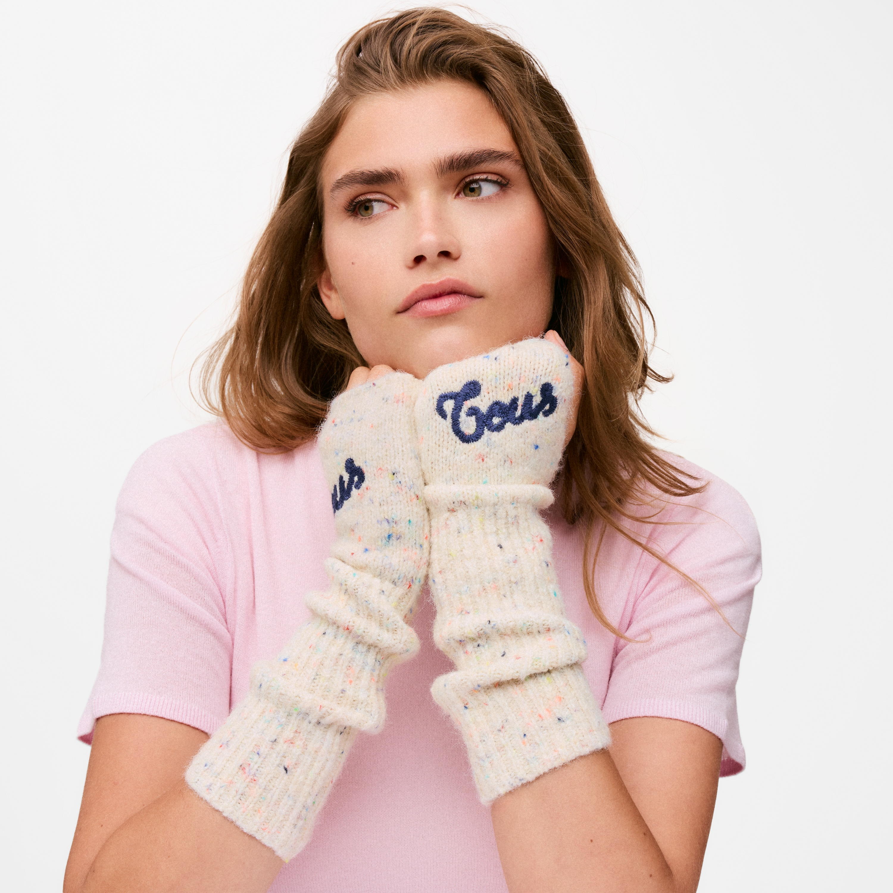 Beige knit Mittens TOUS Monogran