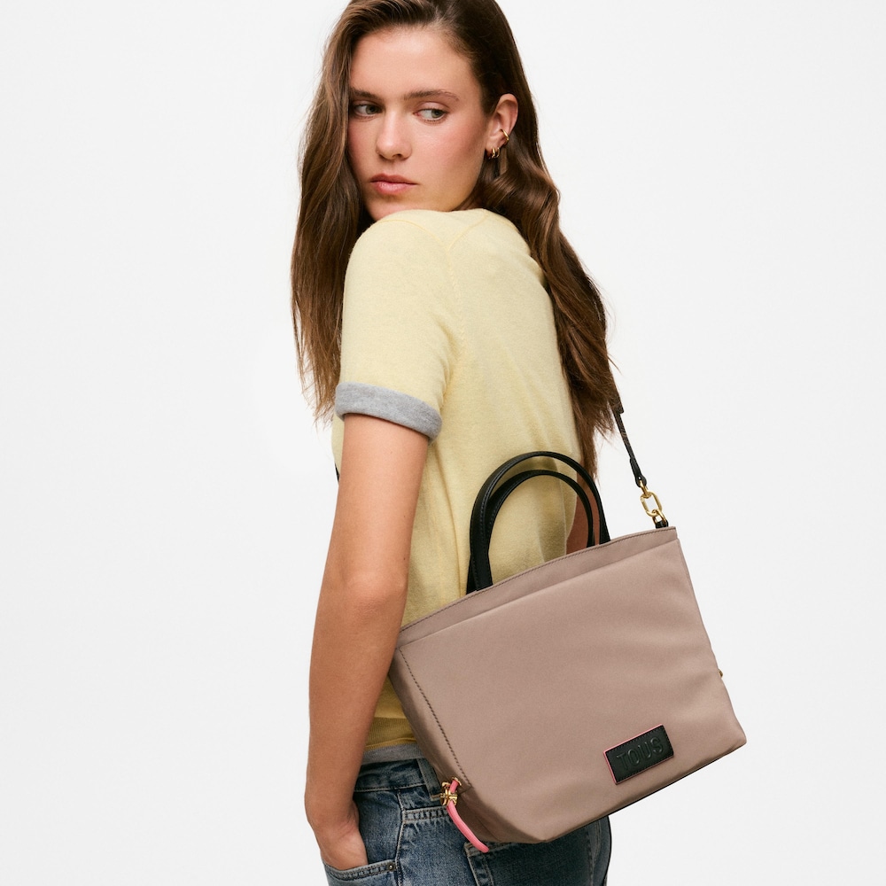 Large taupe-colored Tote bag TOUS Wonder Pulls