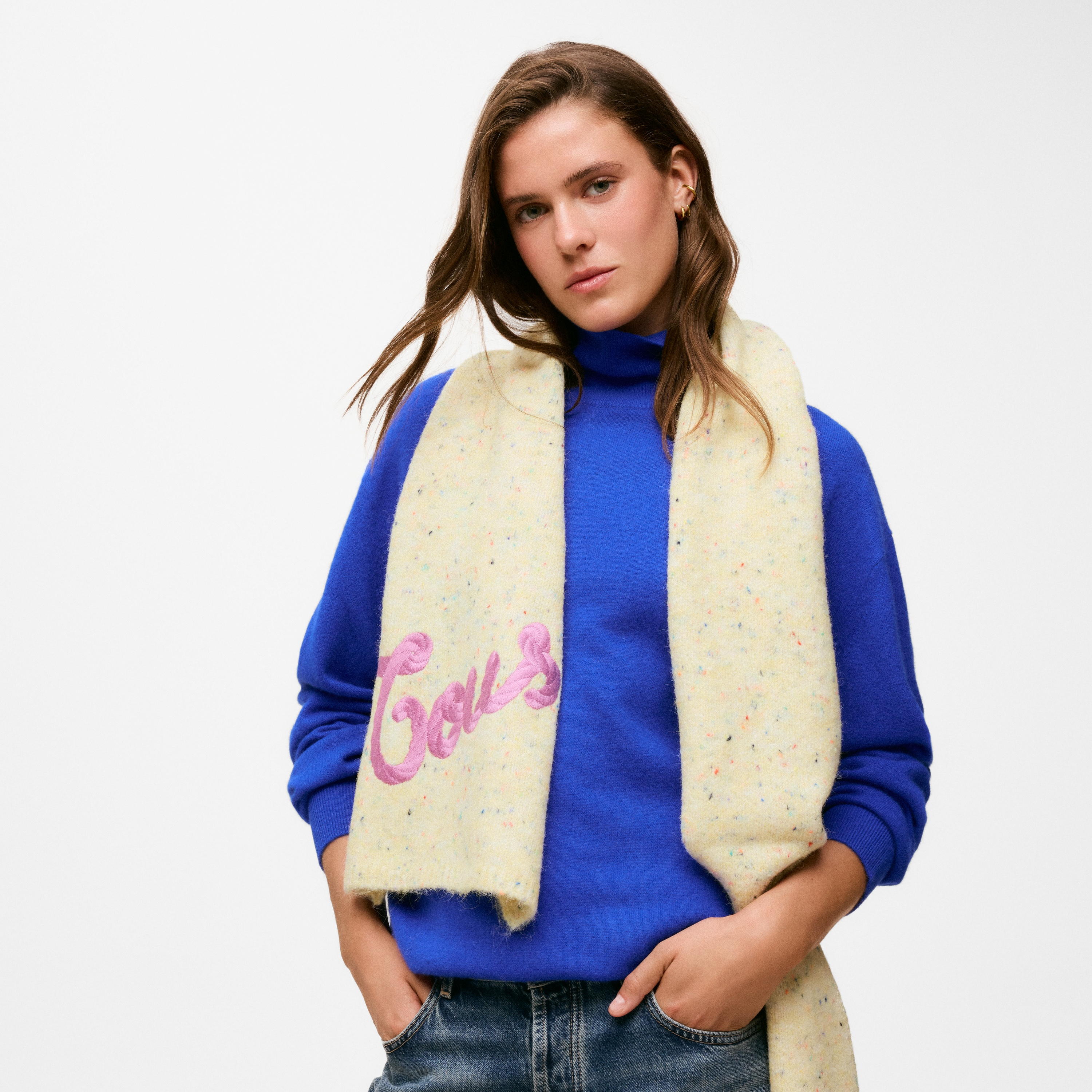 Yellow knit Scarf TOUS Monogran