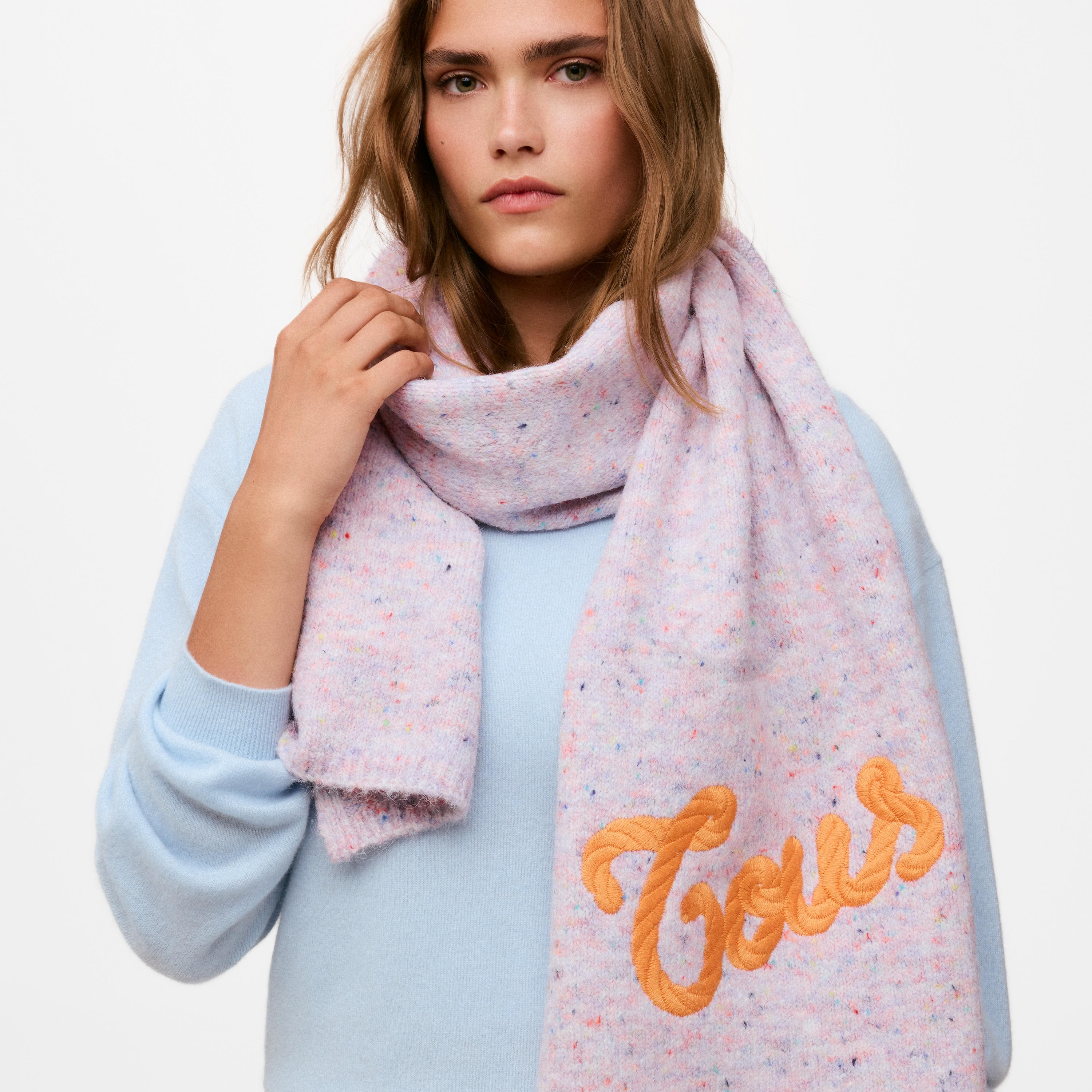 Mauve knit Scarf TOUS Monogran