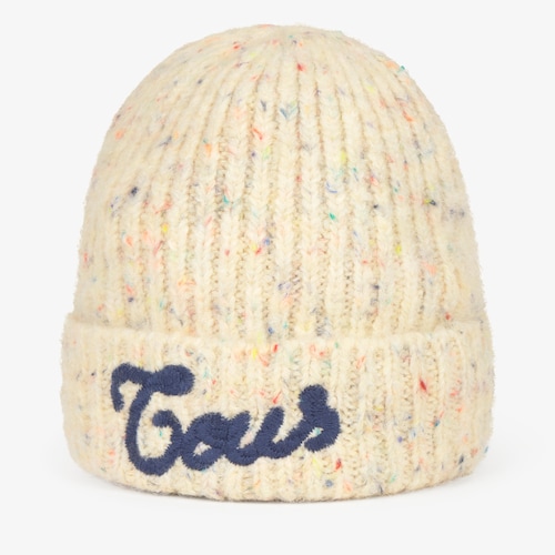 ベージュのニットビーニー TOUS Monogran