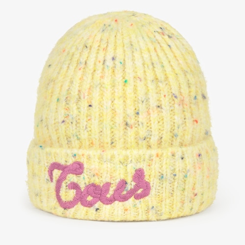 イエローのニットビーニー TOUS Monogran