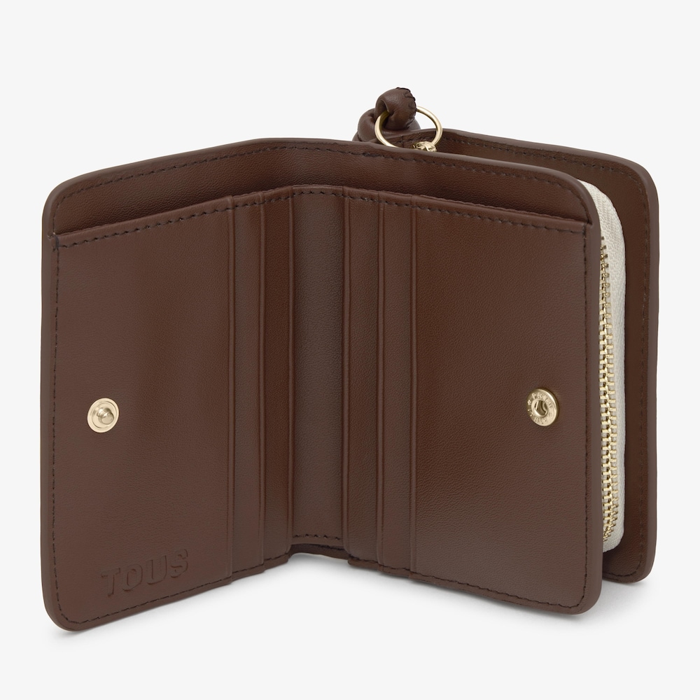 Billetera mediana doble beige New Dorp
