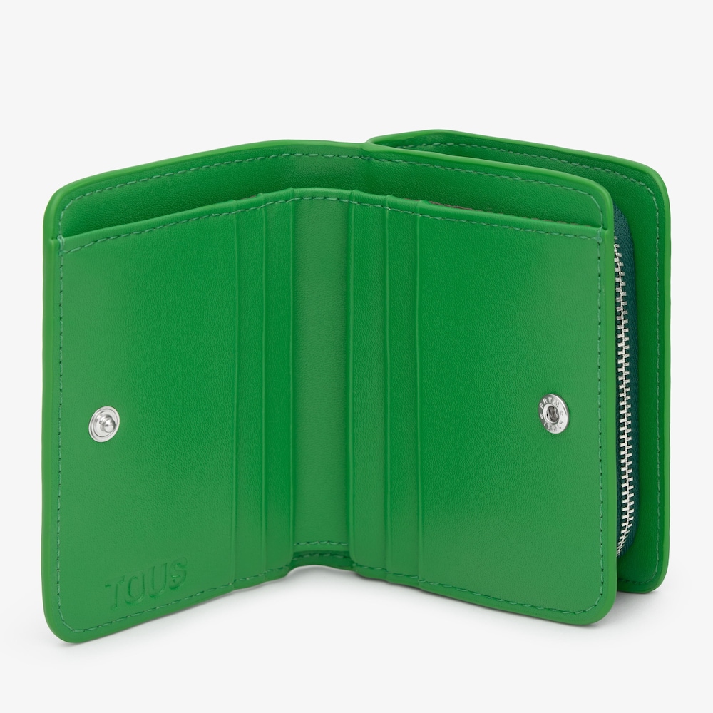 Billetera mediana doble verde New Dorp