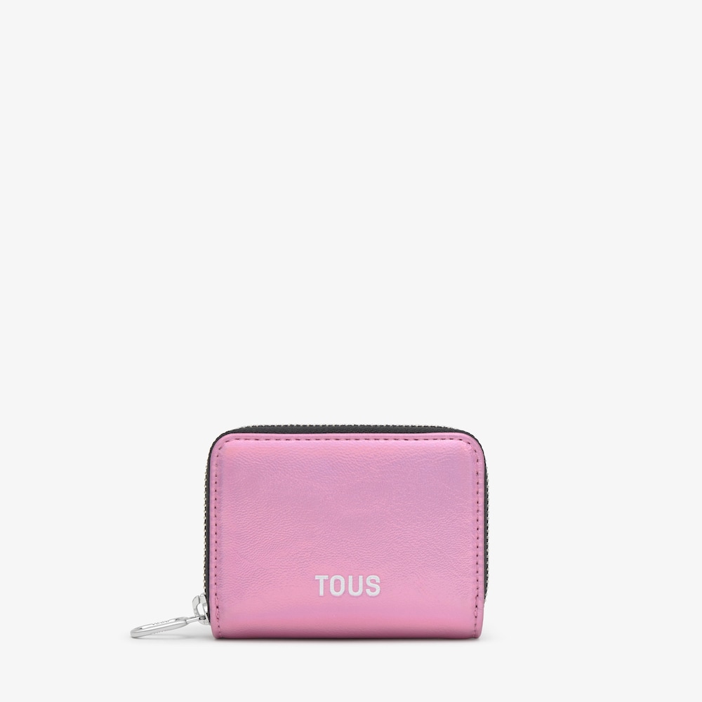 Monedero mediano rosa metalizado New Dorp