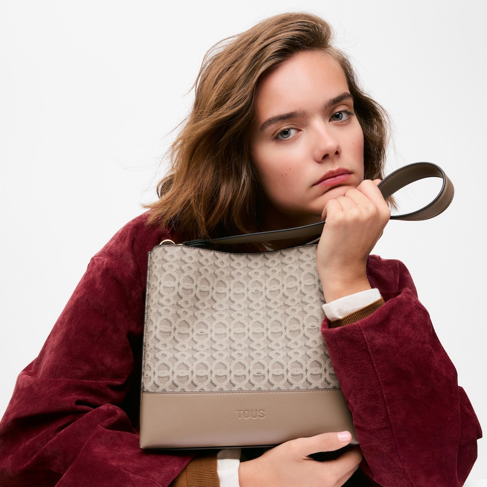 Large taupe Tote bag TOUS Infinity