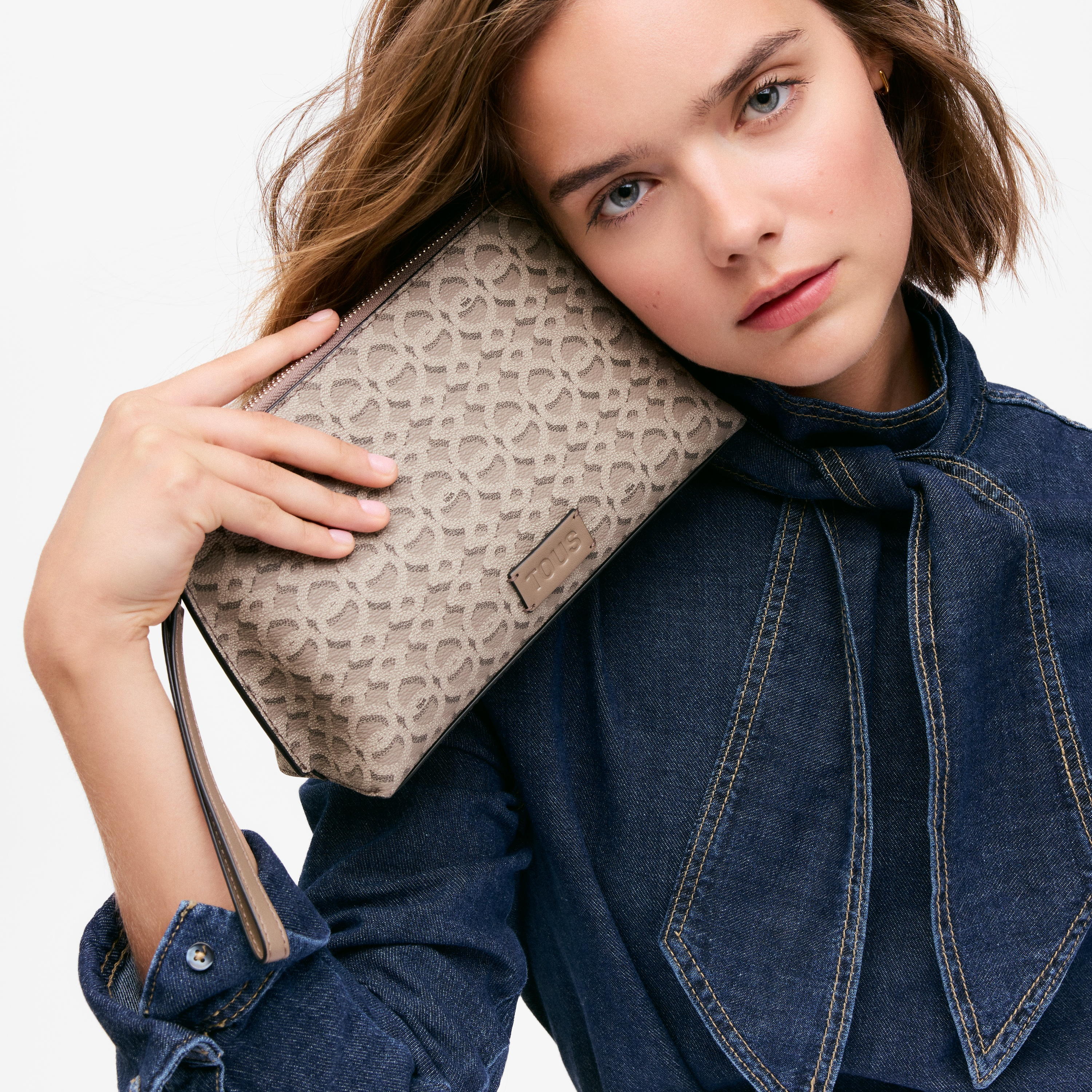 Taupe Clutch bag TOUS Infinity