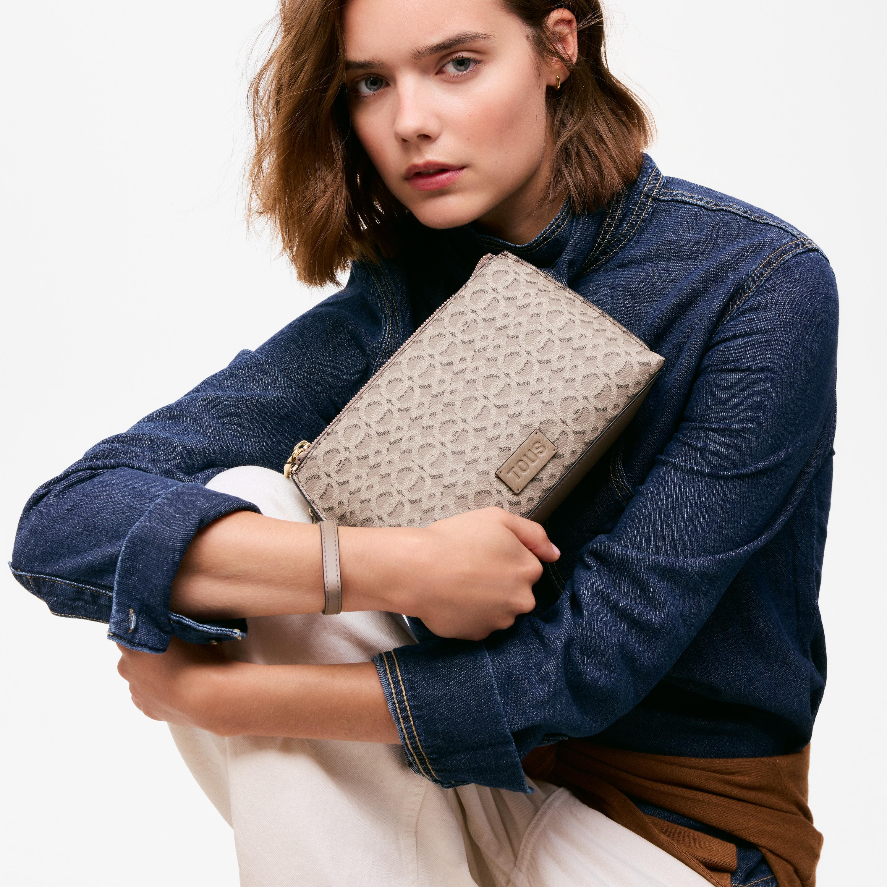 Taupe Clutch bag TOUS Infinity