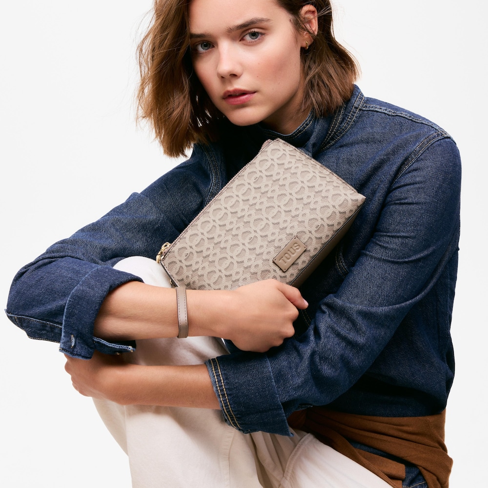 Taupe Clutch bag TOUS Infinity