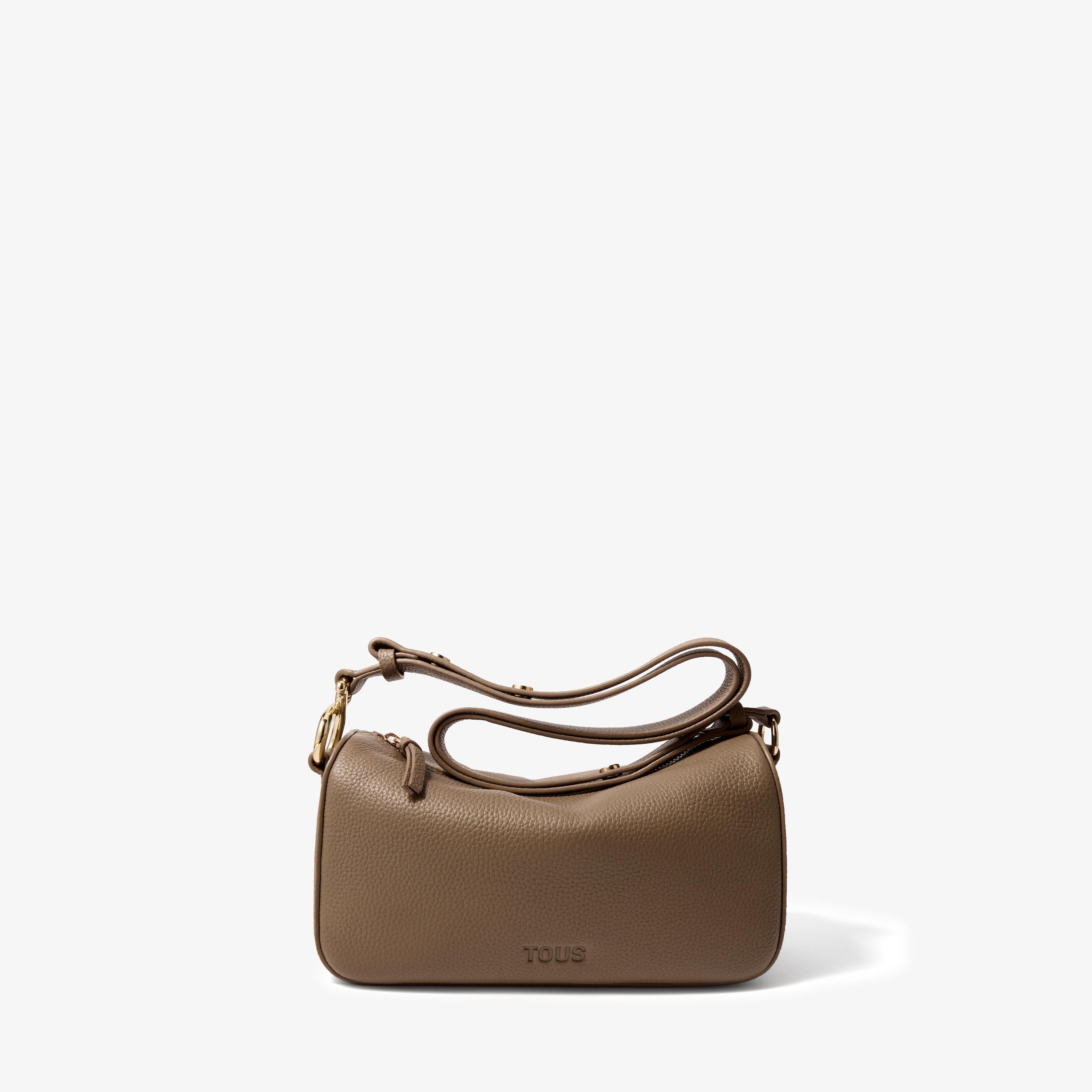 Taupe-colored leather Crossbody bag TOUS Infinity