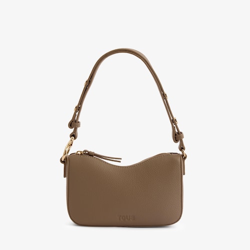 Borsa a spalla in pelle color tortora TOUS Infinity