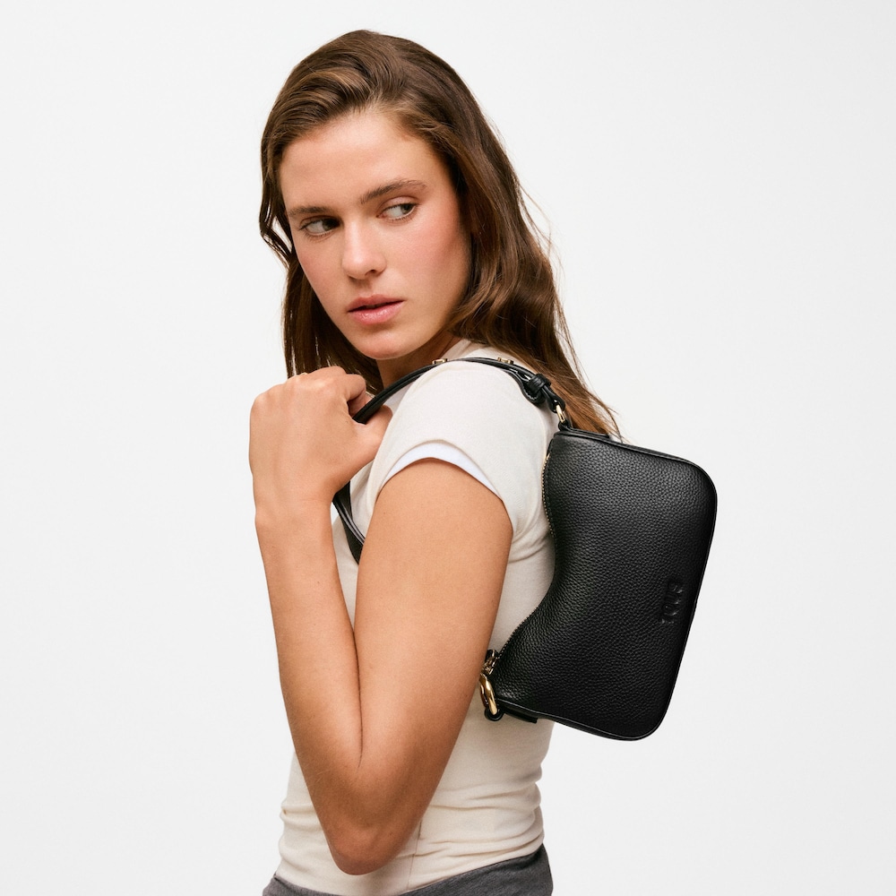 Bolso de hombro en piel negra TOUS Infinity