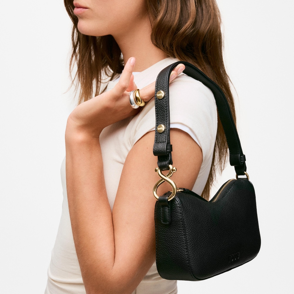 Bolso de hombro en piel negra TOUS Infinity