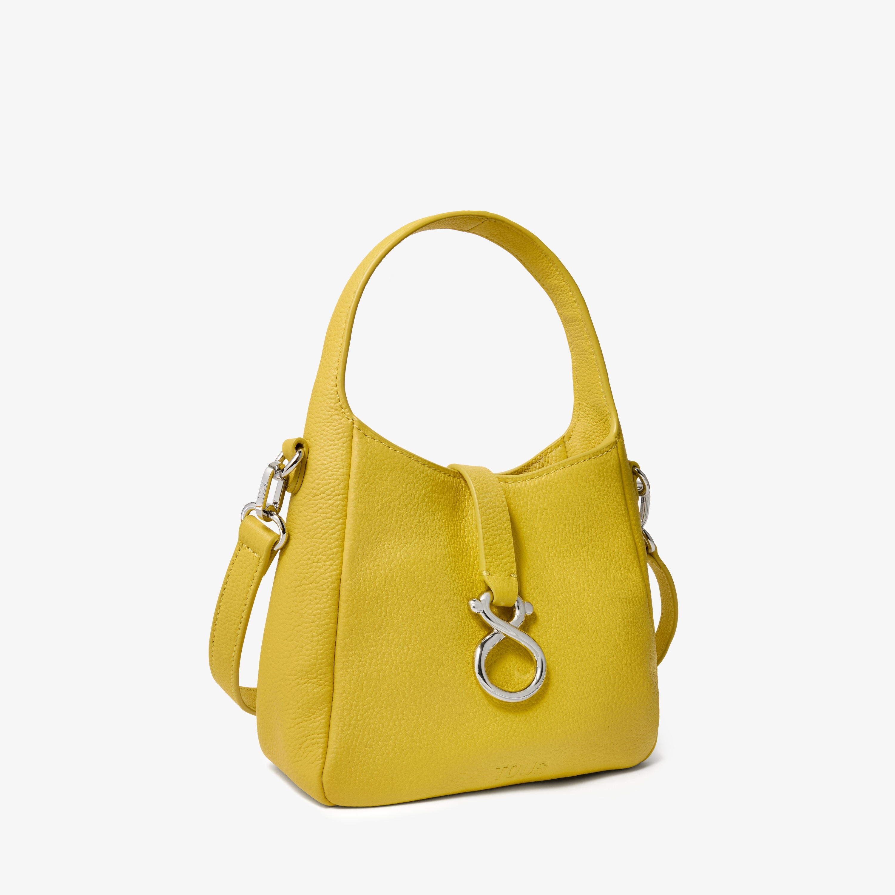 Small mustard-colored leather Shoulder bag TOUS Infinity