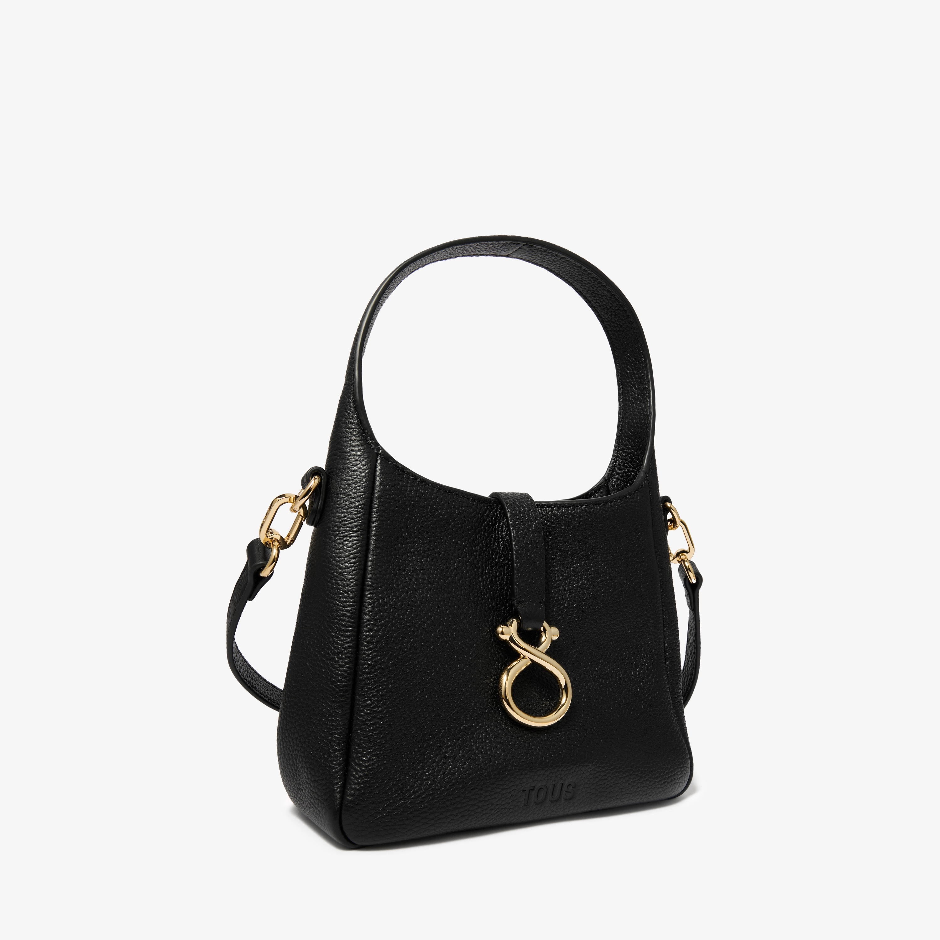 Small black leather Shoulder bag TOUS Infinity