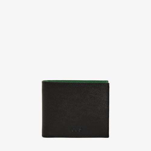 Portefeuille en cuir noir et vert moyen TOUS Man