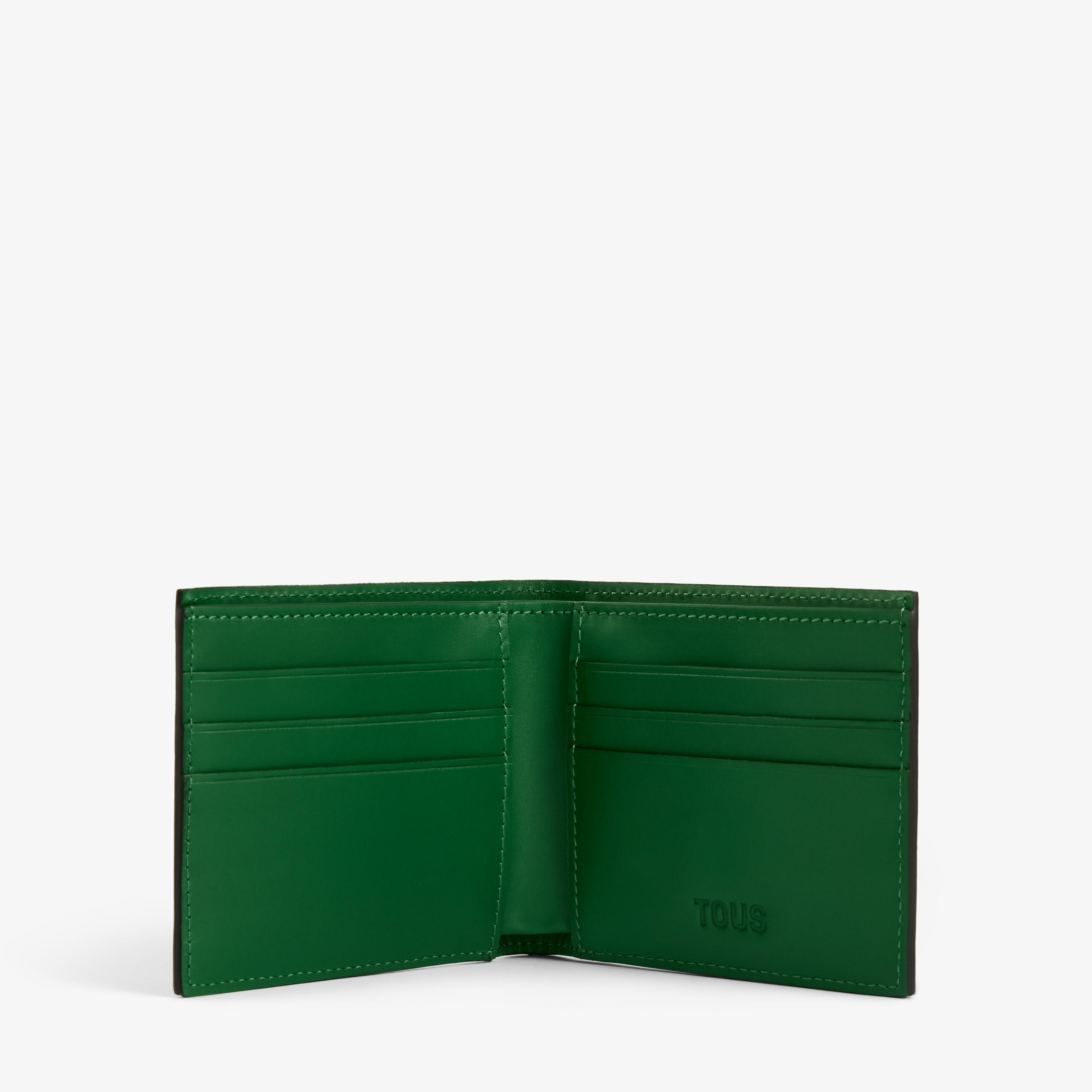 Medium black and green leather Wallet TOUS Man