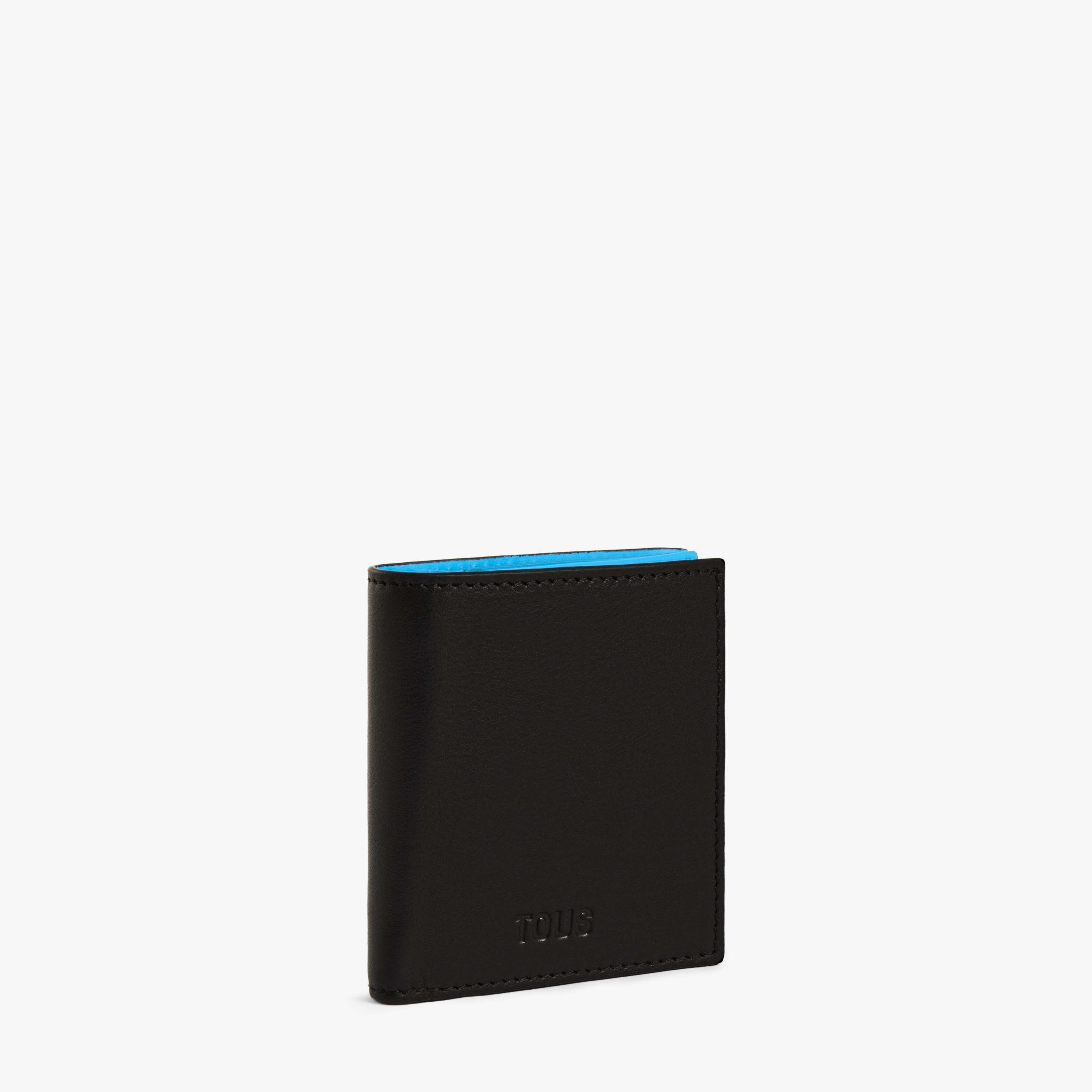 Black and blue leather Wallet-change purse TOUS Man