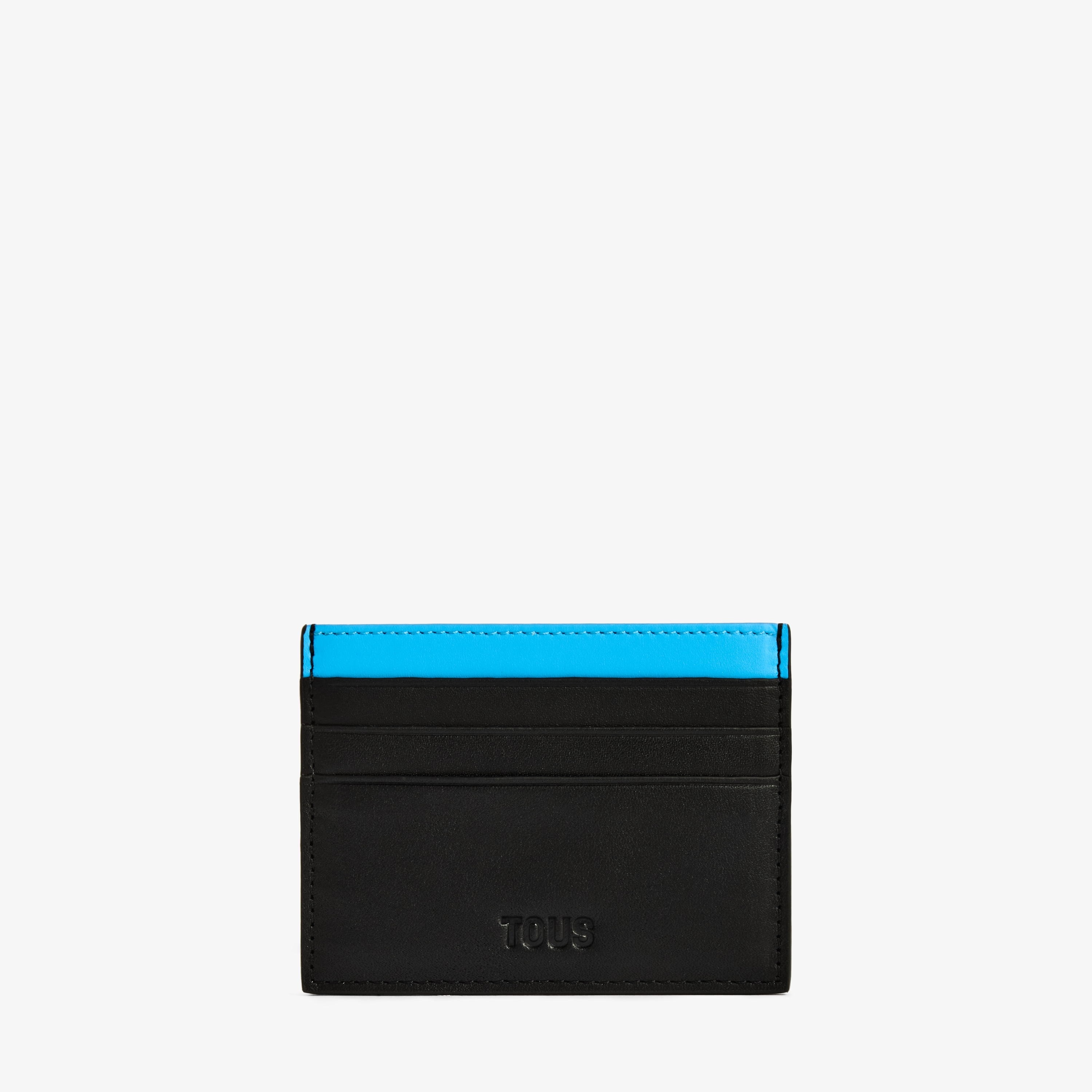 Black and blue leather Cardholder TOUS Man