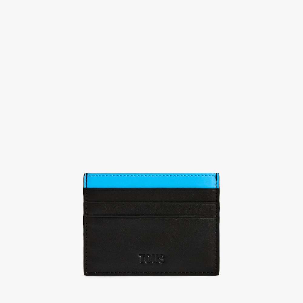 Black and blue leather Cardholder TOUS Man