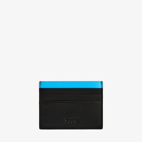 Black and blue leather Cardholder TOUS Man