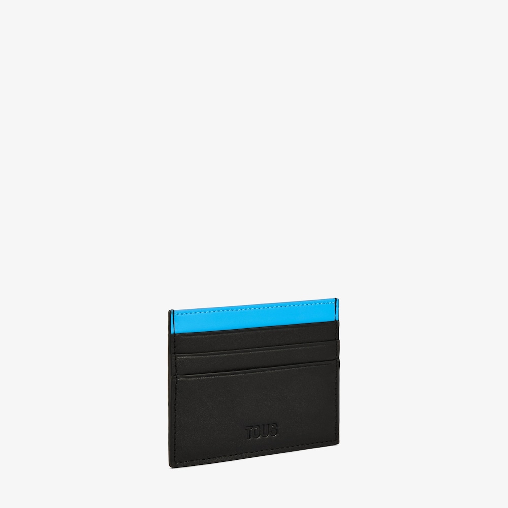 Black and blue leather Cardholder TOUS Man