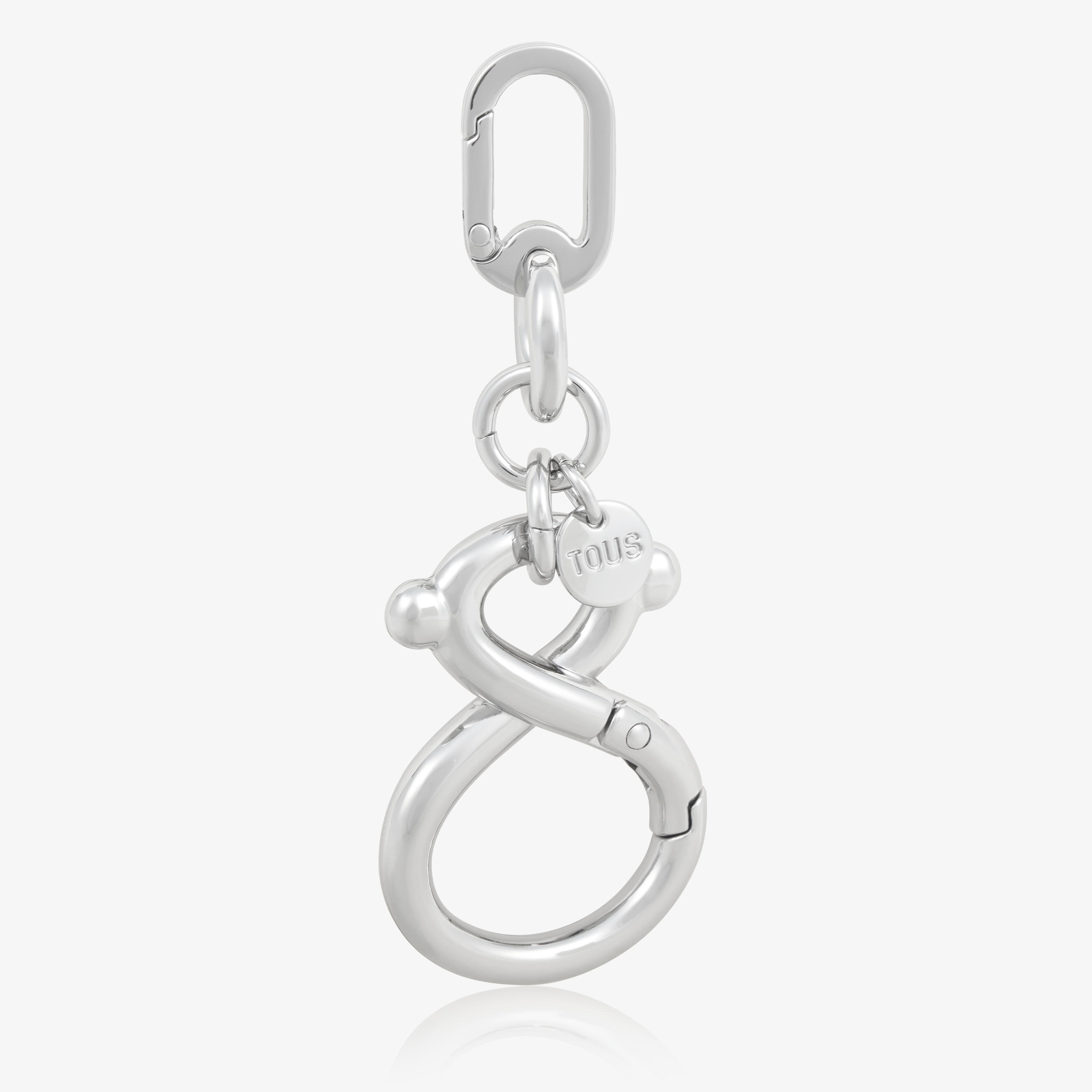 Silver-colored bear and logo Key ring TOUS Infinity 