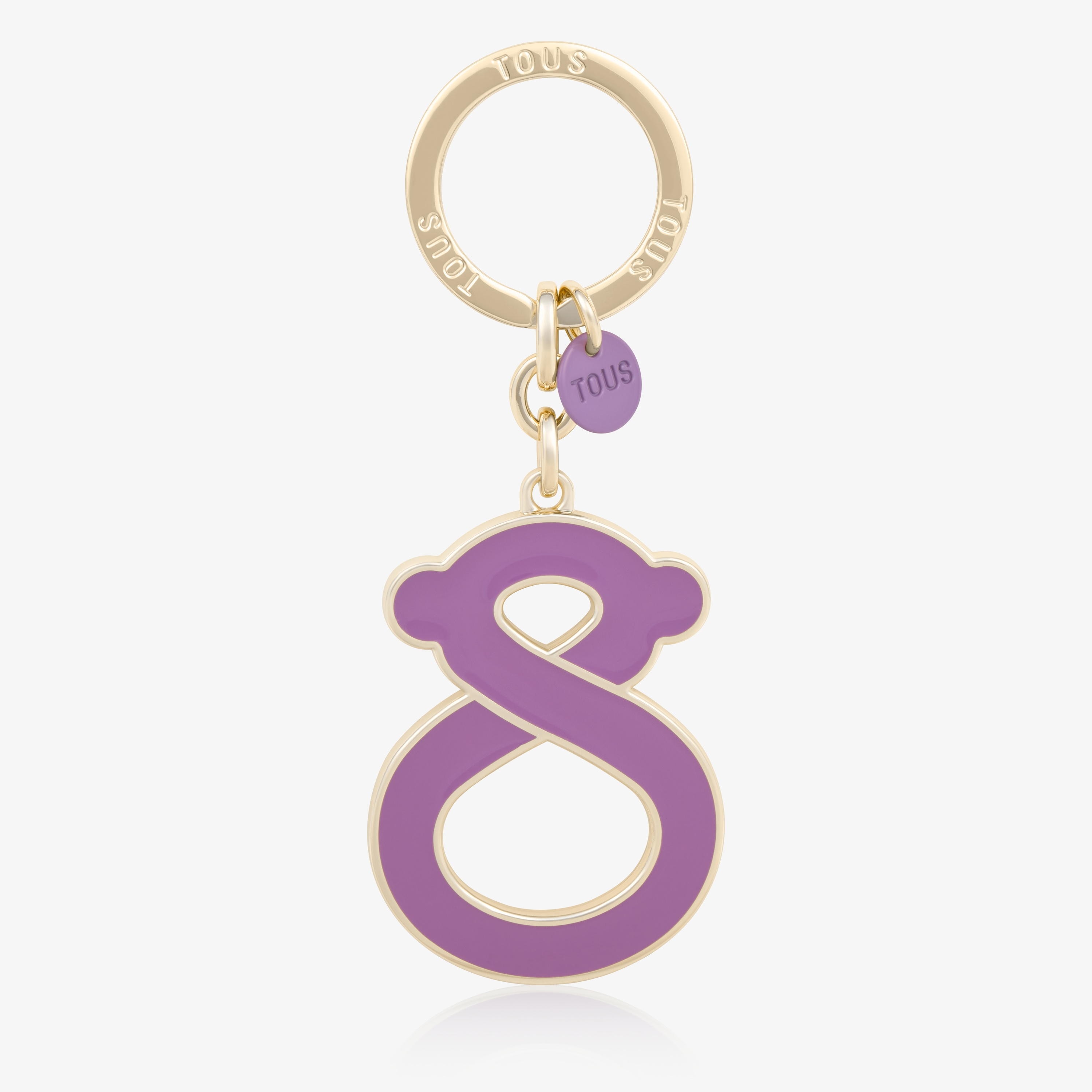 Gold-colored and lilac bear Key ring TOUS Infinity 