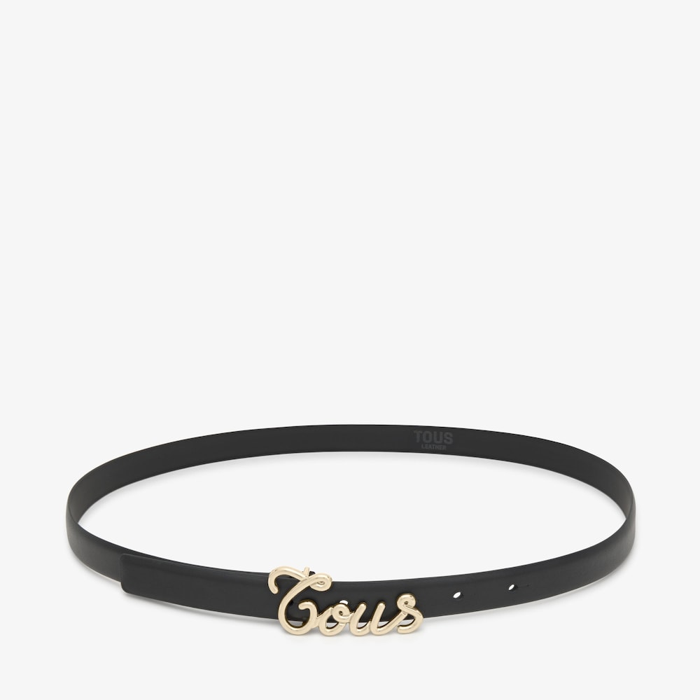 Cintur&oacute;n de piel negro 100 cm TOUS Monogram